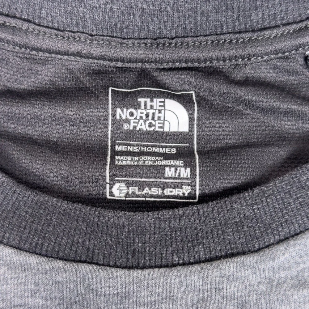 North Face FlashDry Crewneck Sweatshirt Heather Gray Raglan Pullover Mens M